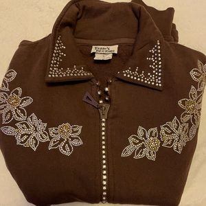 Brown zip up sweatshirt:)
